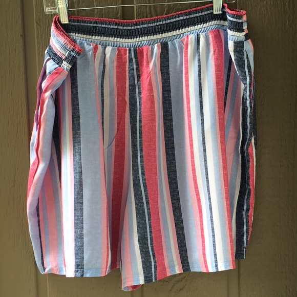 Lane Bryant soft pull on shorts 18-20 striped plus size shorts Pink Lilac Red - Picture 7 of 8